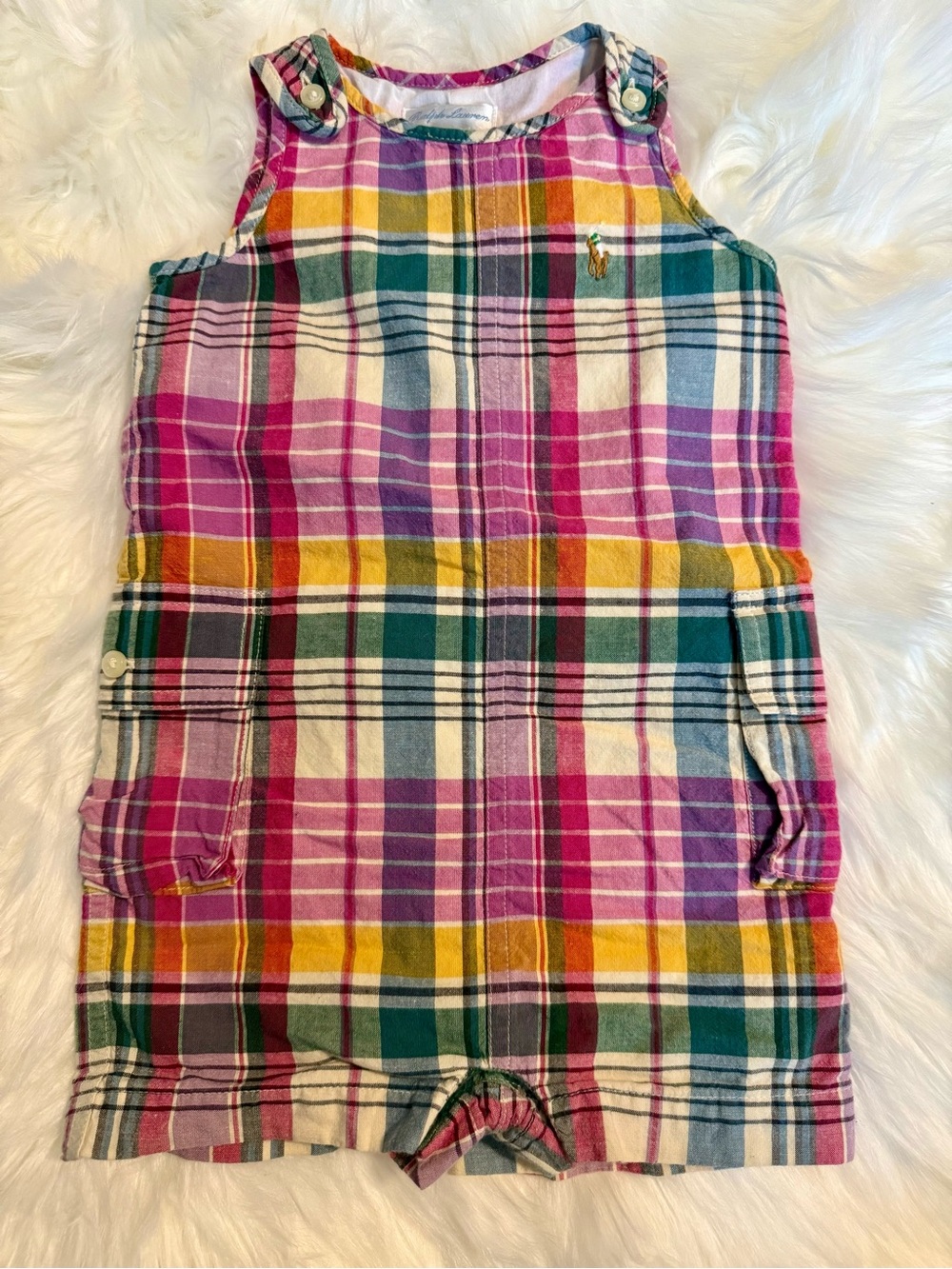 Ralph Lauren Multicolor Plaid Baby Romper Size 6 Months